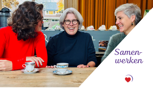 Samenwerken versterkt elkaar. Het start met een kopje koffie samen drinken, gewoon aan tafel.